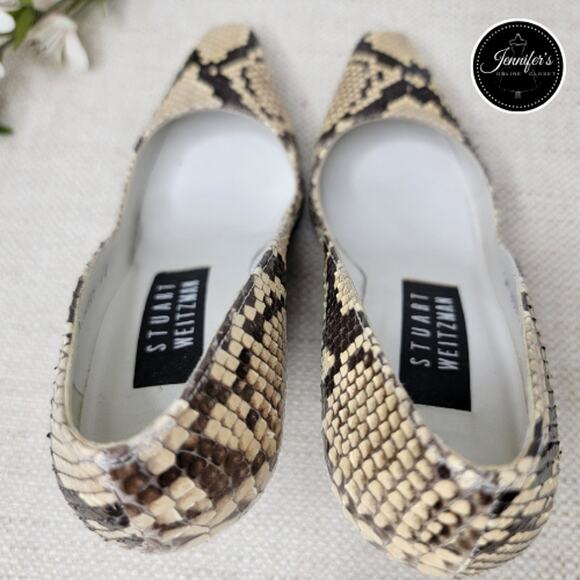 Stuart Weitzman Women's Vintage '80's Suave Leather Snakeskin Pumps - Picture 10 of 16